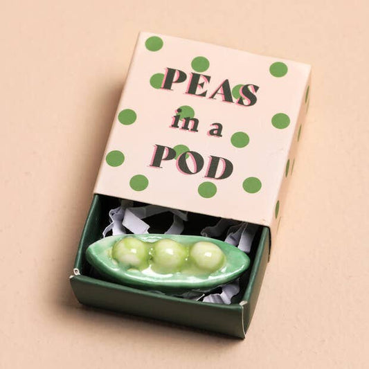 Tiny Matchbox Ceramic Token: Peas