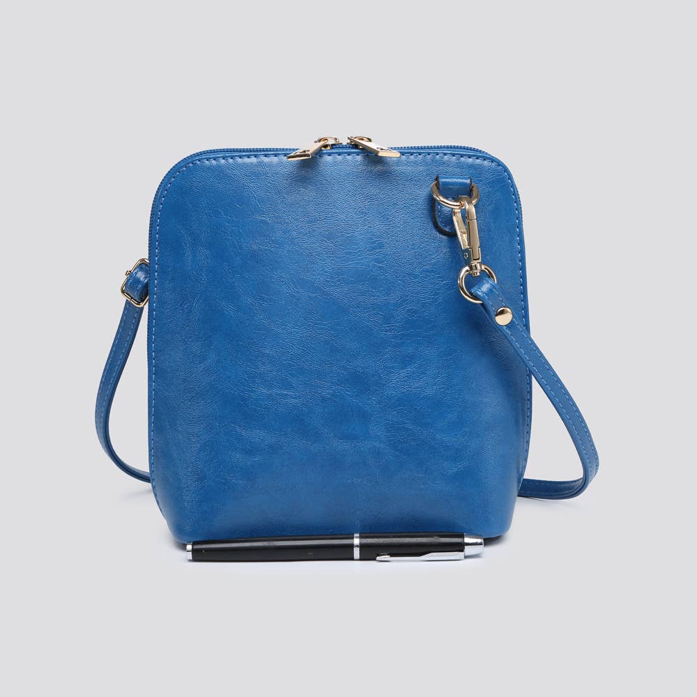 Premium Vegan Leather Crossbody Bag in Royal Blue