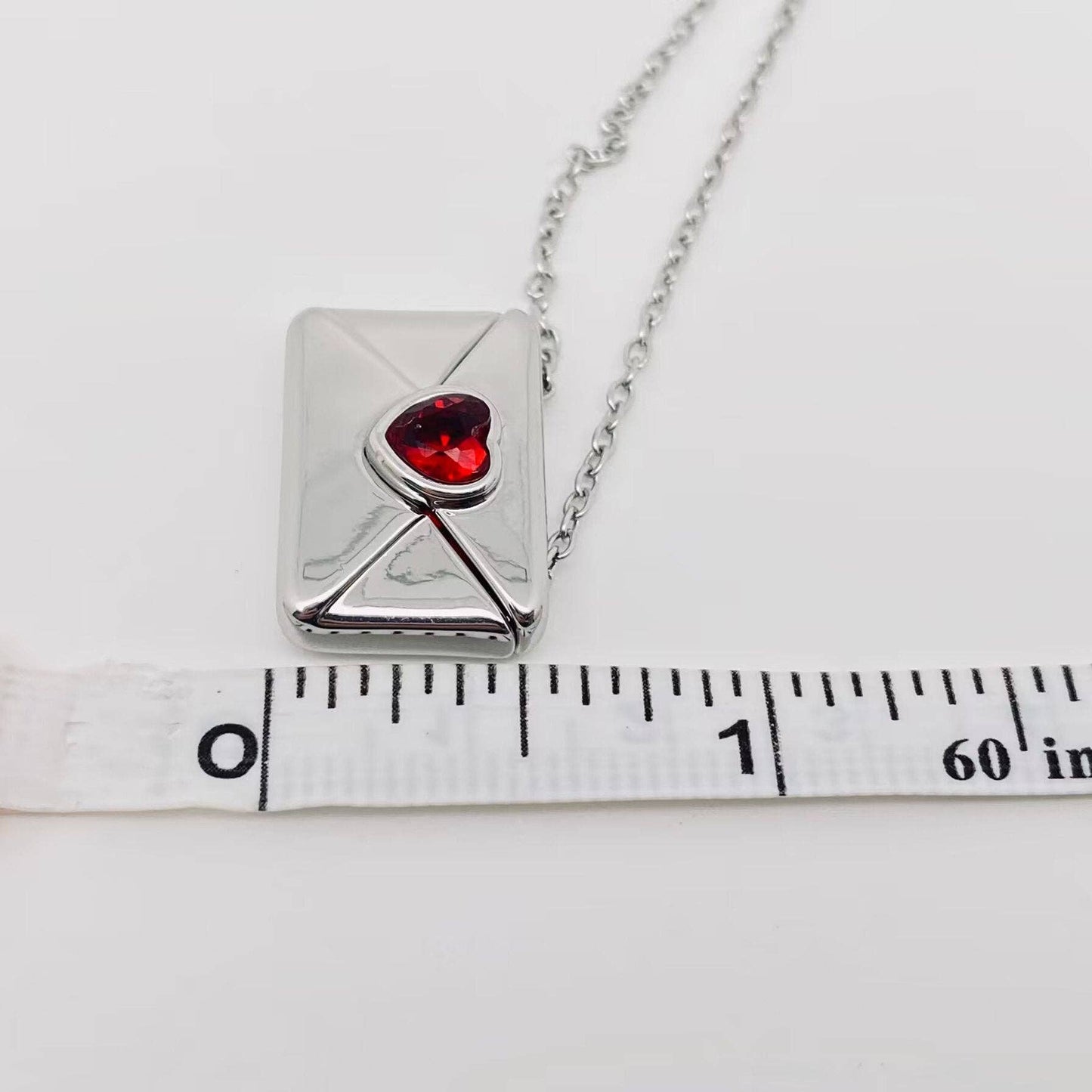 Love Letter Cubic Zirconia Envelope Necklace