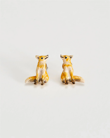 Fox Enamel Earrings By Fable