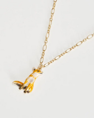Fox Enamel Short Necklace By Fable