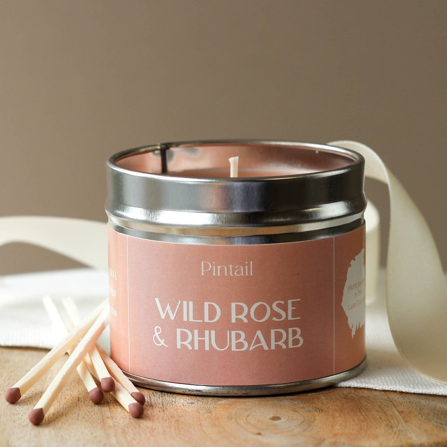 Wild Rose and Rhubarb Classic Tin Candle