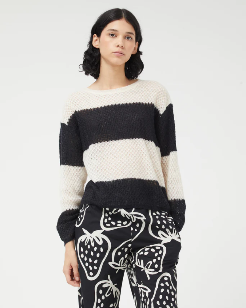 Monochrome Stripe Cable Knit Jumper by Compania Fantastica