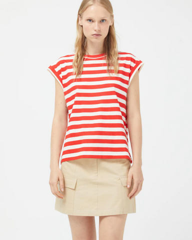 Red Striped Short Sleeve T-Shirt by Compania Fantastica