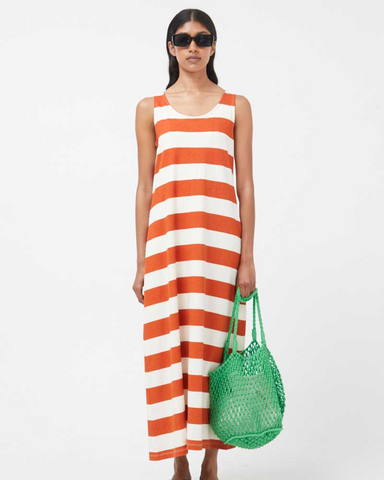 Rust Stripe Maxi Dress by Compania Fantastica
