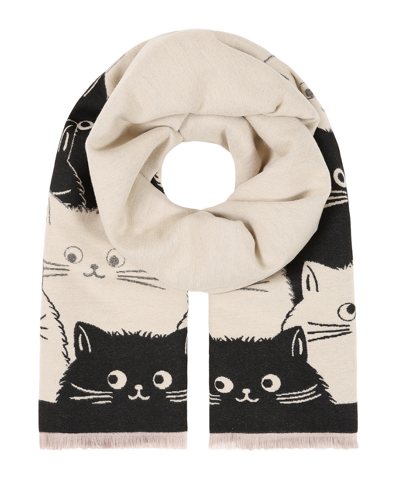 Monochrome Cat Whiskers Scarf