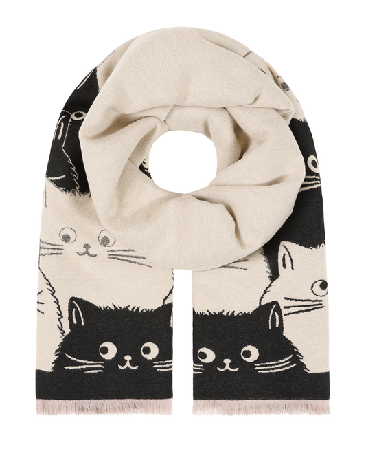Monochrome Cat Whiskers Scarf