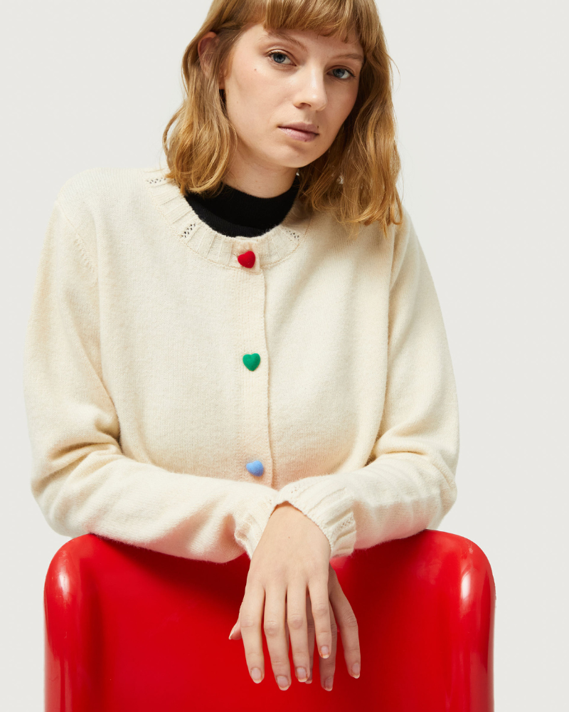 Heart button cardigan sales