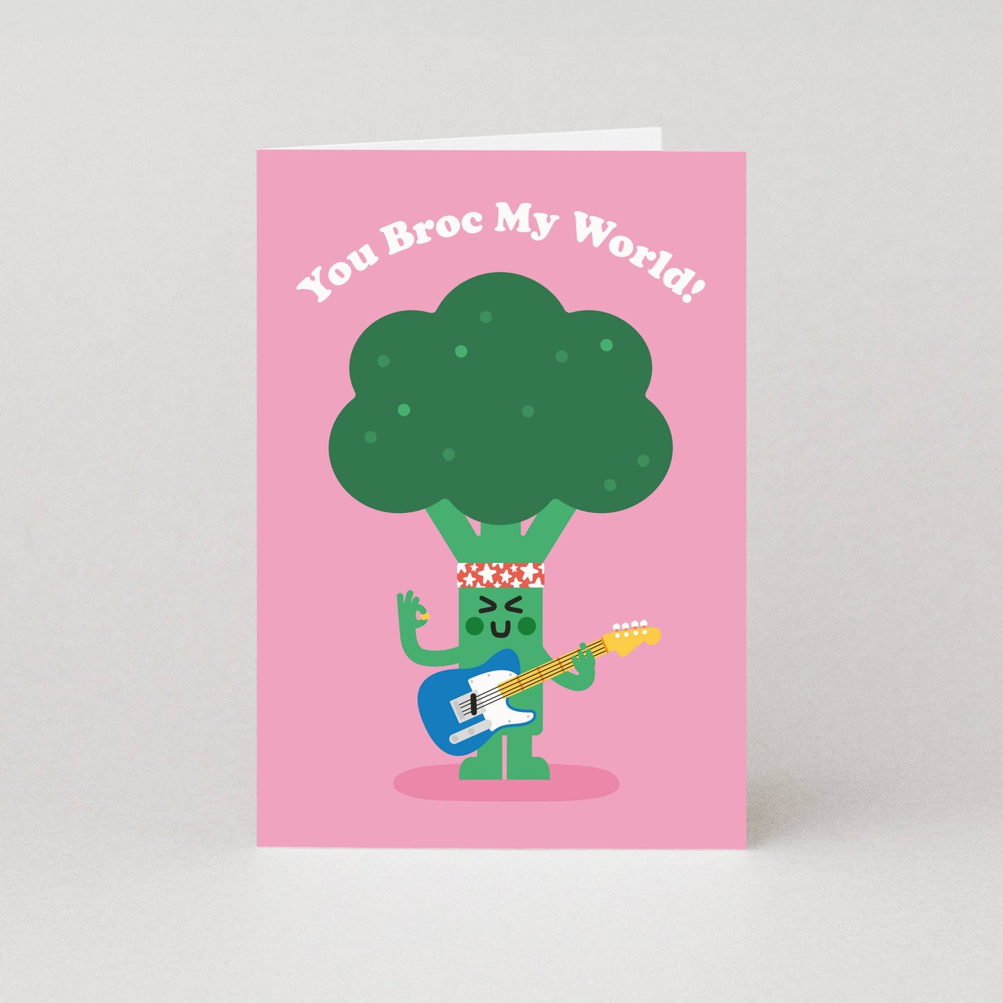 You Broc My World Broccoli Greeting Card