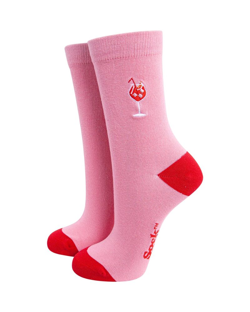 Embroidered Aperitivo Spritz Combed Cotton Socks