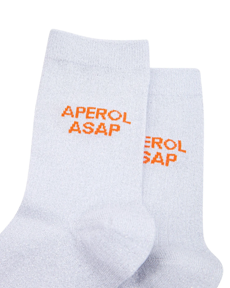 Aperol ASAP Combed Cotton Glitter Socks