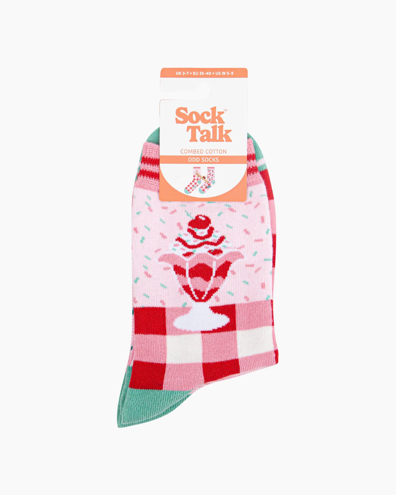 Cherry Ice Cream Combed Cotton Odd Socks
