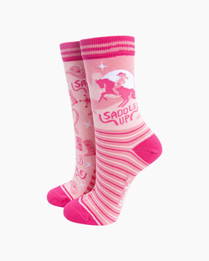 Saddle Up Cowgirl Combed Cotton Odd Socks