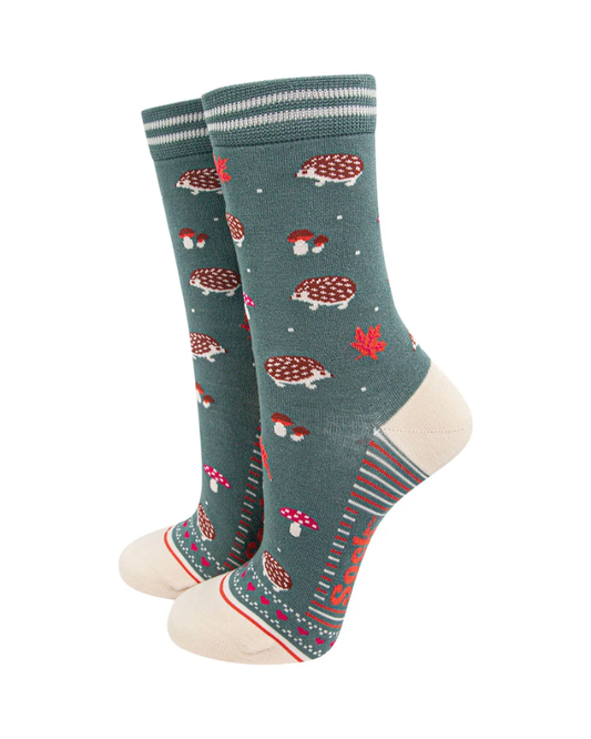 Hedgehog Toadstool Bamboo Socks