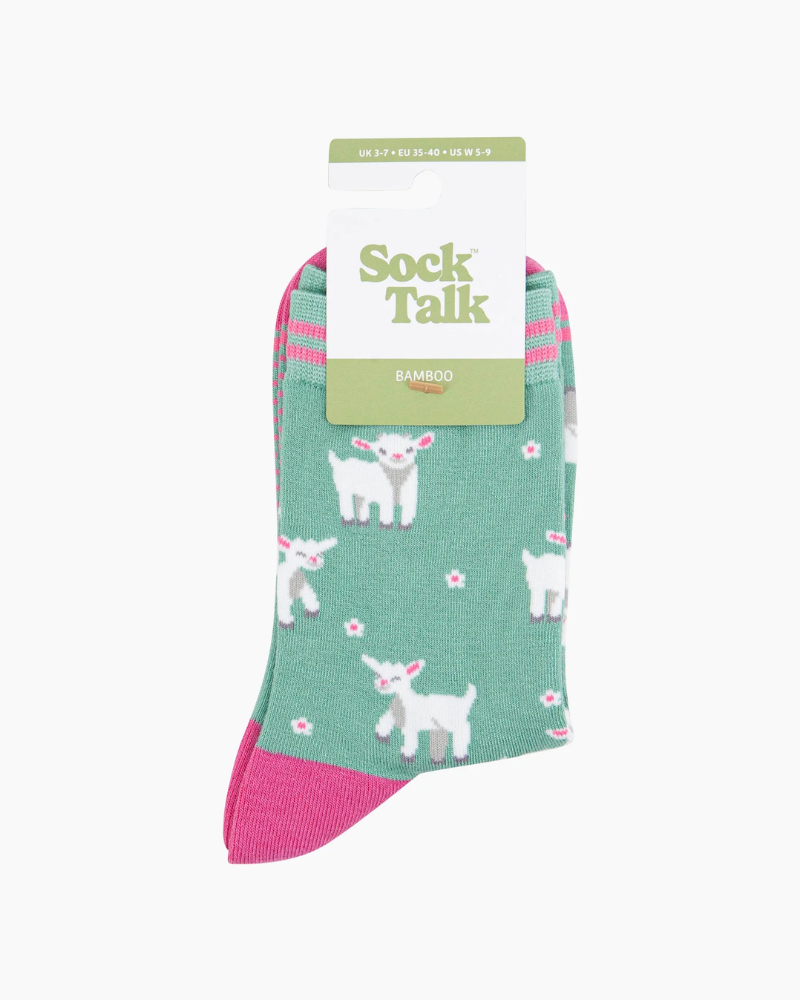Spring Lambs Bamboo Socks in Green