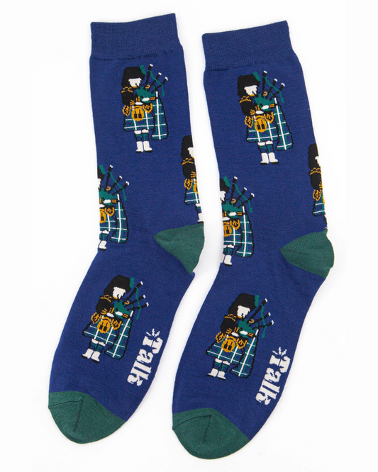 Blue Scottish Pipers Bamboo Socks