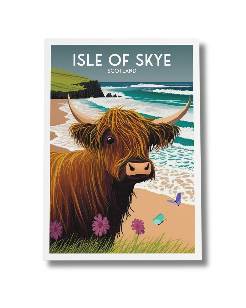 Isle of Skye Highland Cow A4 Print