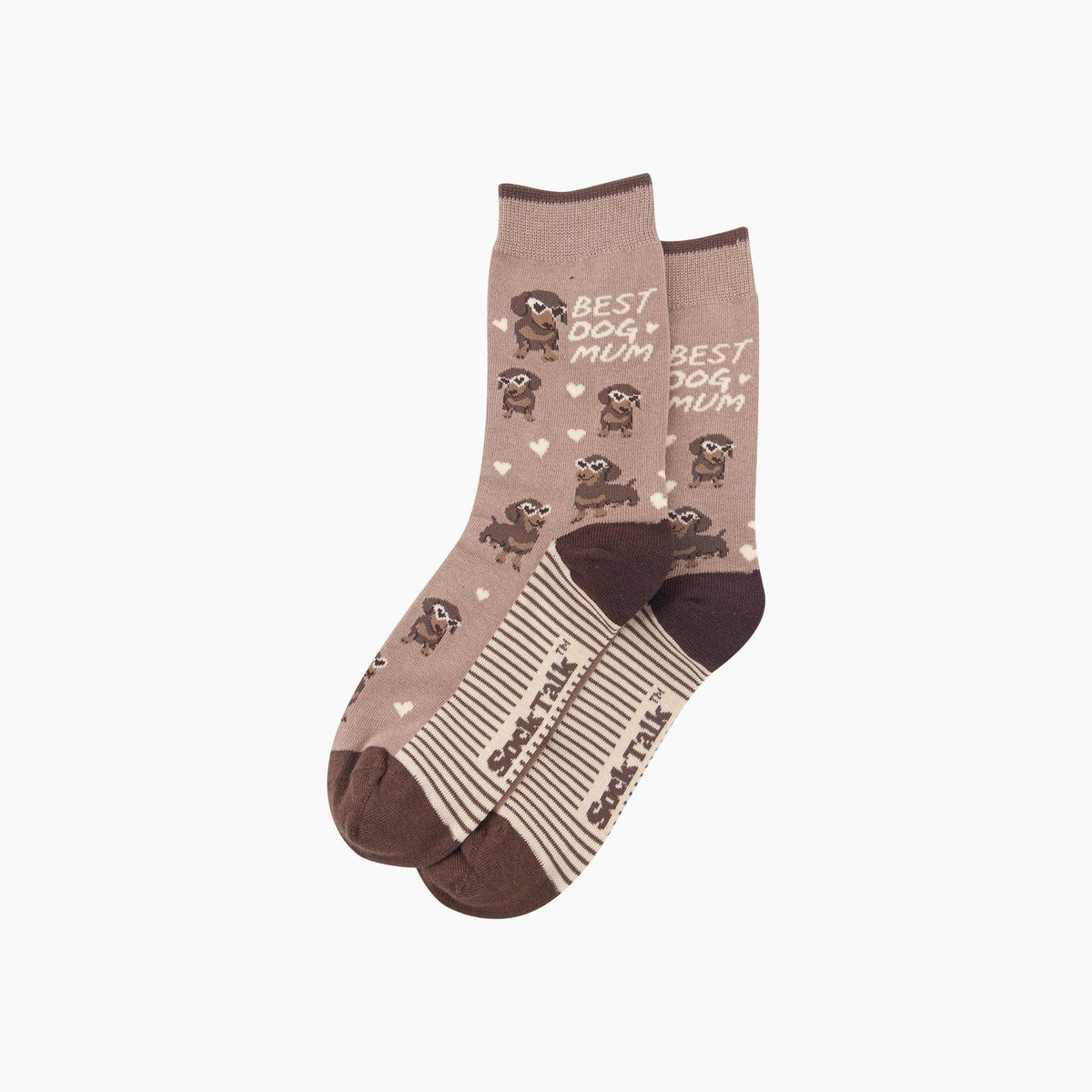 Best Dog Mum Combed Cotton Socks in Beige