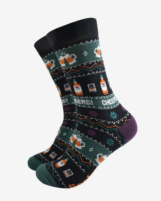 Fair Isle Party Drinks Bamboo Socks