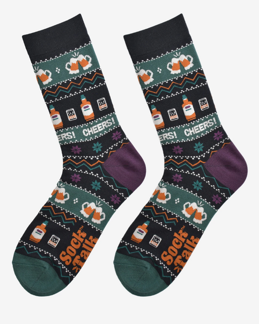 Fair Isle Party Drinks Bamboo Socks
