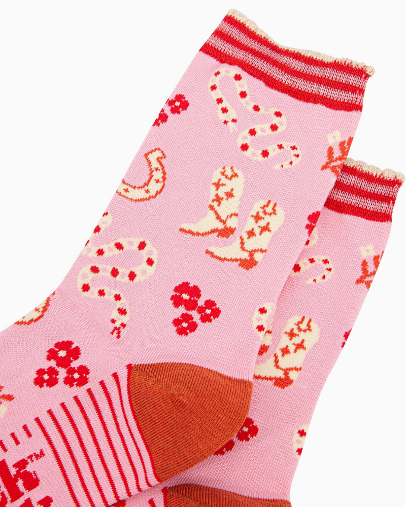 Western Cowgirl & Snakes Bamboo Socks