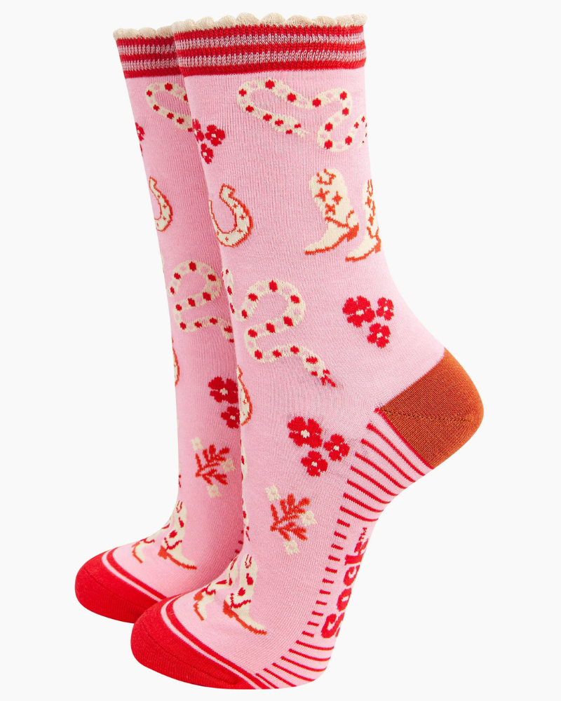 Western Cowgirl & Snakes Bamboo Socks