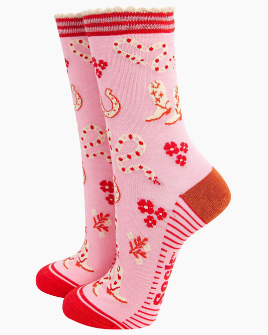 Western Cowgirl & Snakes Bamboo Socks