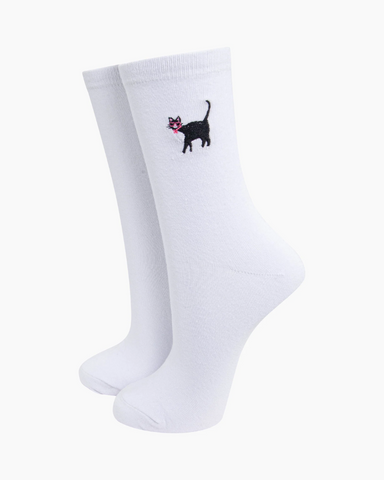 Embroidered Fabulous Cat Ladies Socks