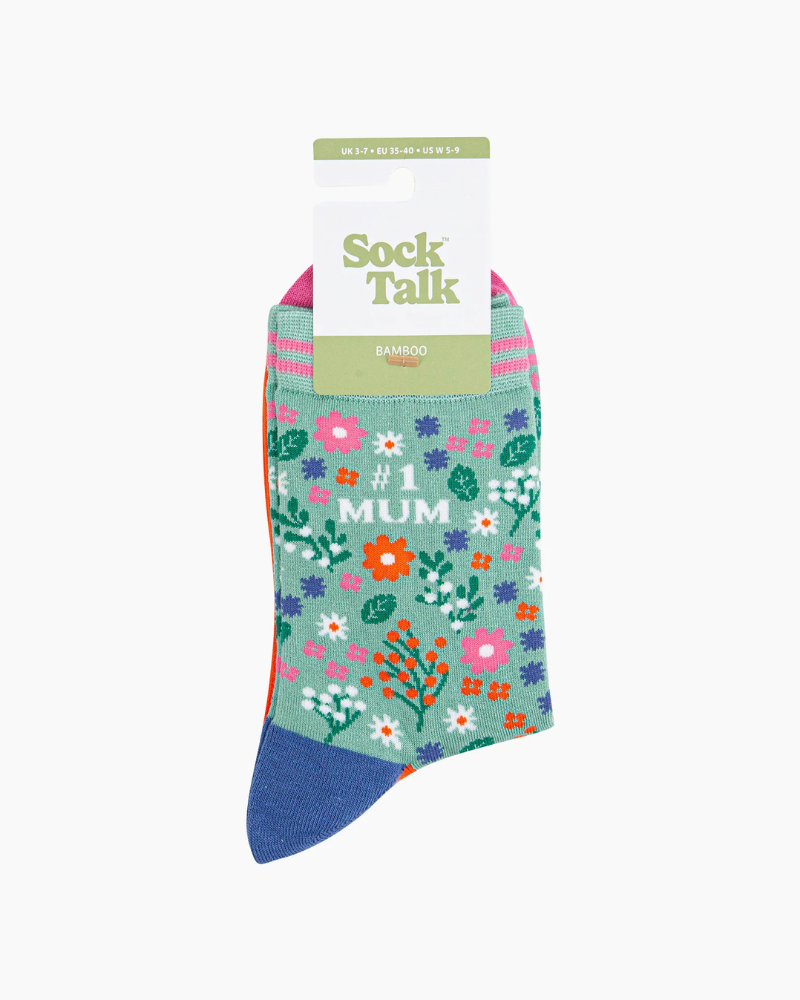 Number 1 Mum Floral Bamboo Socks