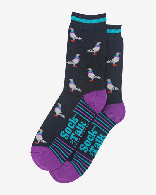 Black & Purple Pigeon Bamboo Socks
