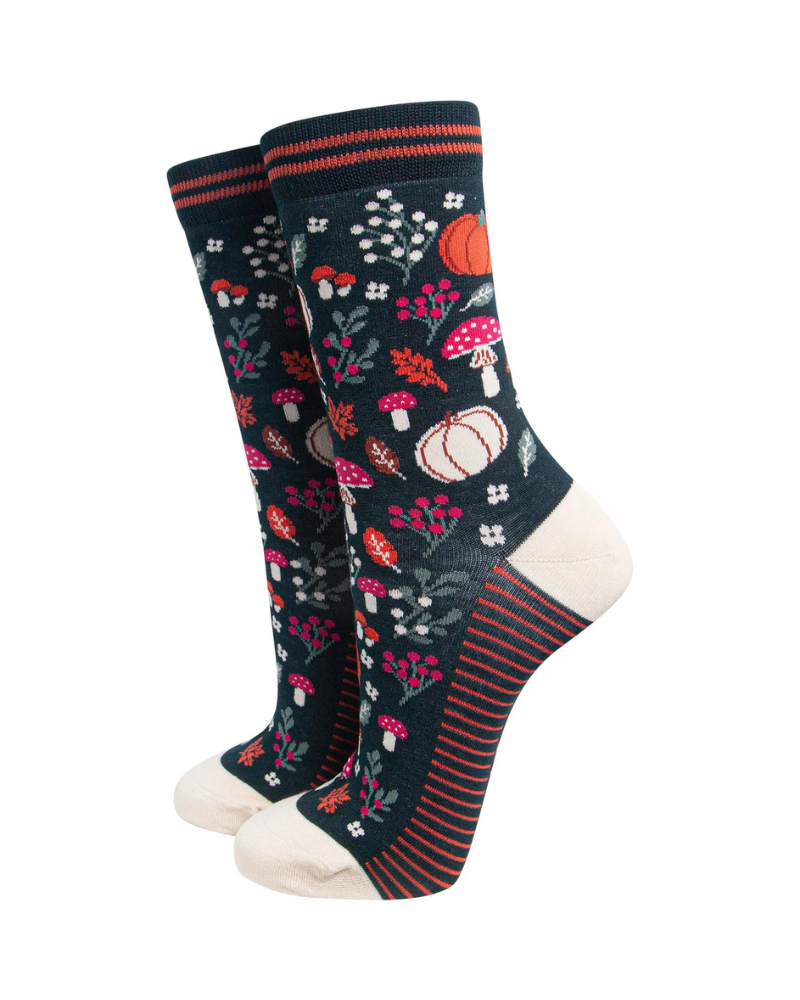Pumpkin Floral Bamboo Socks