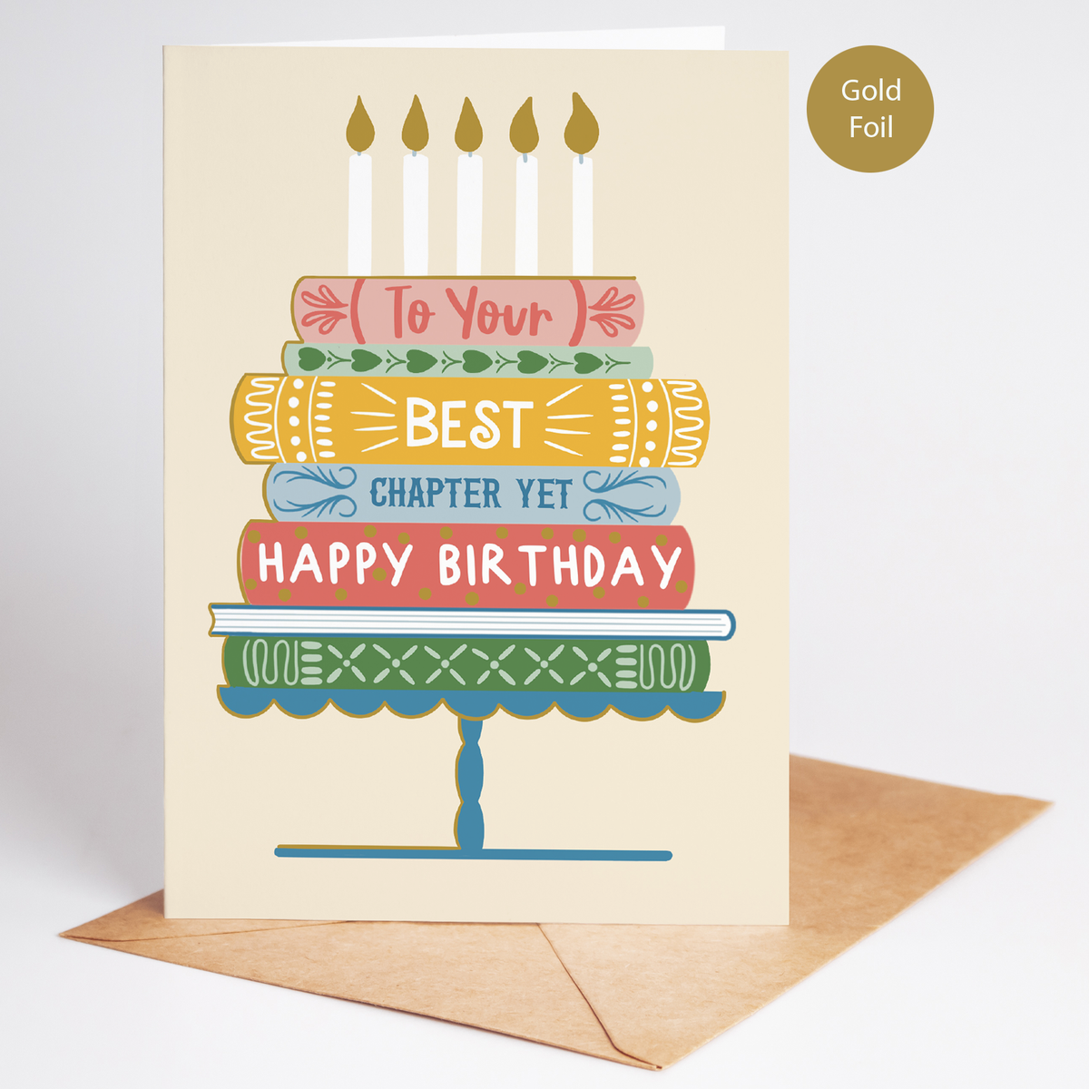 Bookish Birthday Cake Card