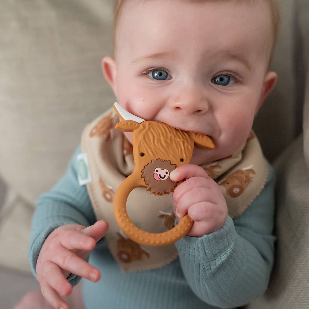 Highland Cow Pattern Baby Bib