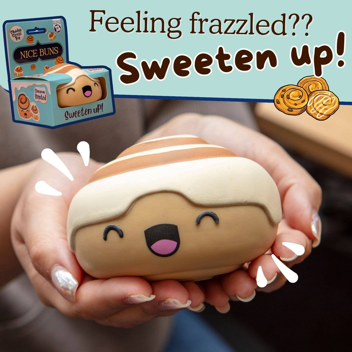Squishy Nice Buns Iced Bun Stress Toy