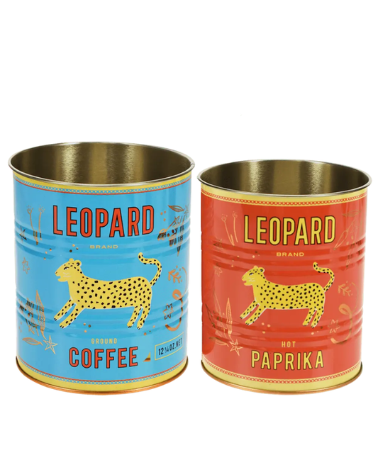 Leopard Storage Tins Set Of 2