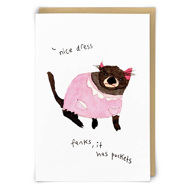 Fanks It Has Pockets Otter Greetings Card