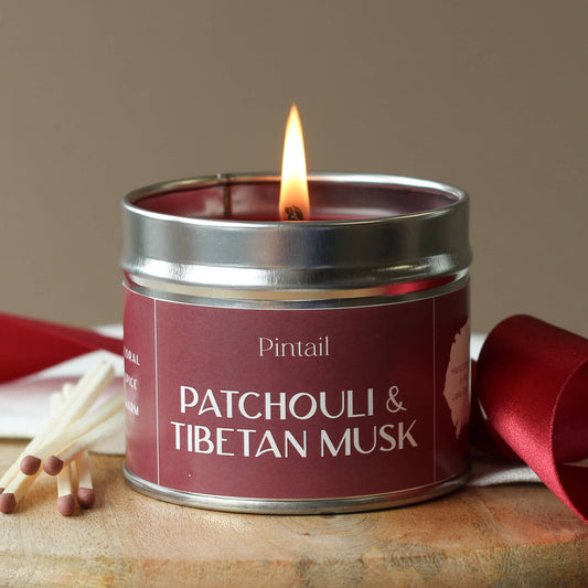 Patchouli and Tibetan Musk Classic Tin Candle
