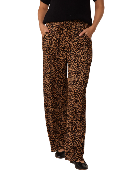 Leopard Print Wide Leg Trousers