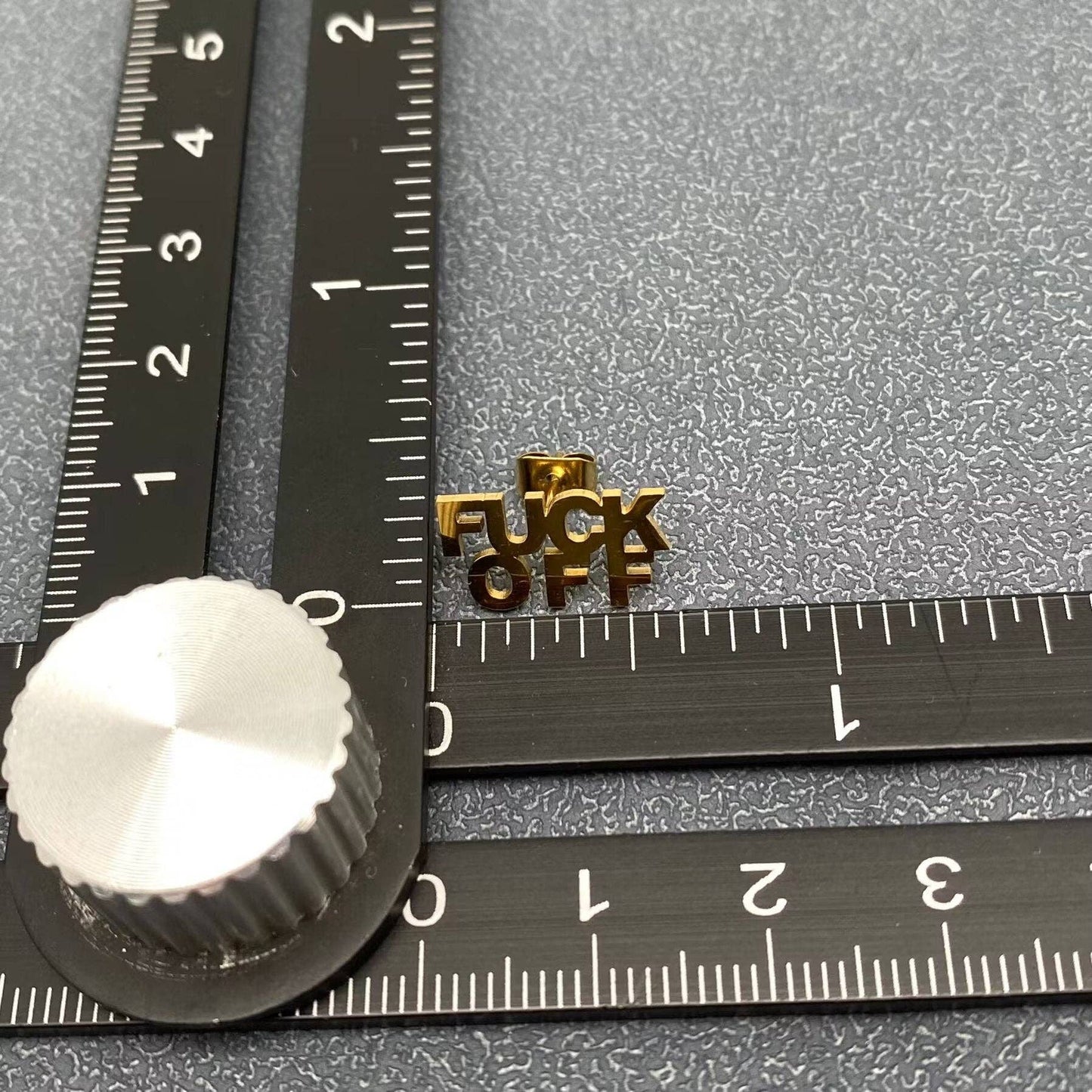 FUCK OFF Stainless Steel Earring Studs