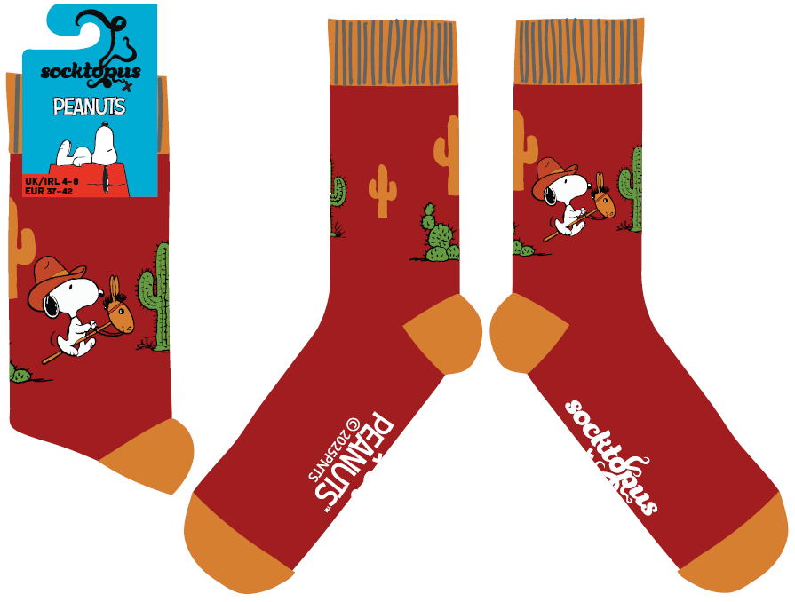 Snoopy Howdy Cowboy Crew Socks