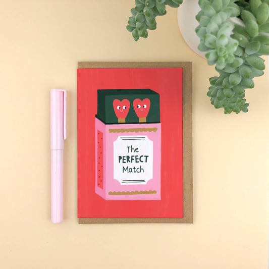 The Perfect Match Love Greeting Card