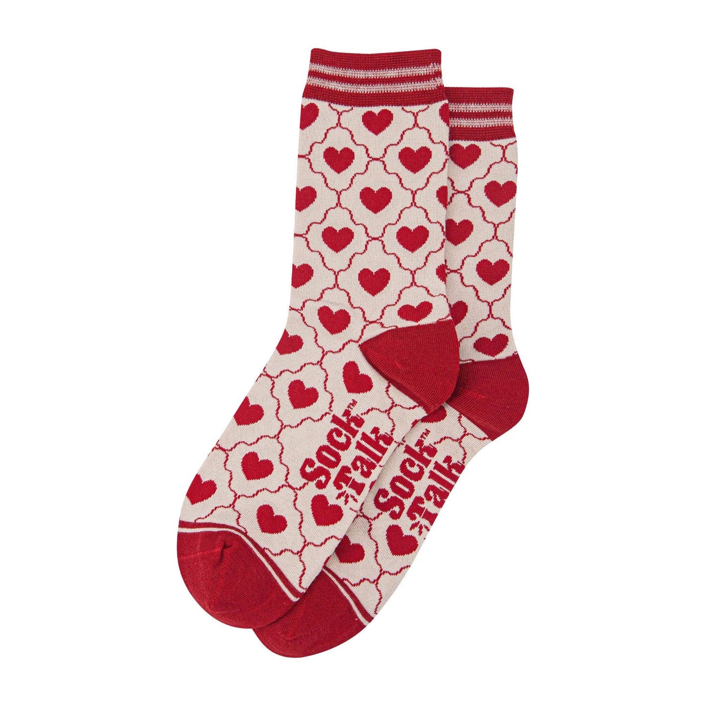 Heart Ribbon Bamboo Crew Socks