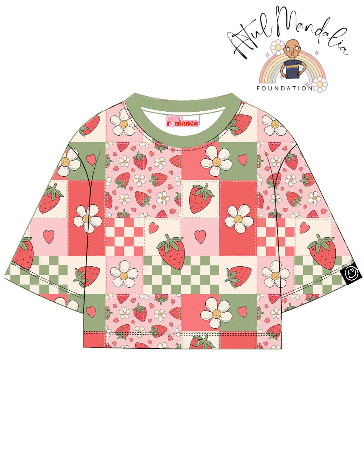 Strawberry Picnic Cropped Boxy Tee By Rebel Romance