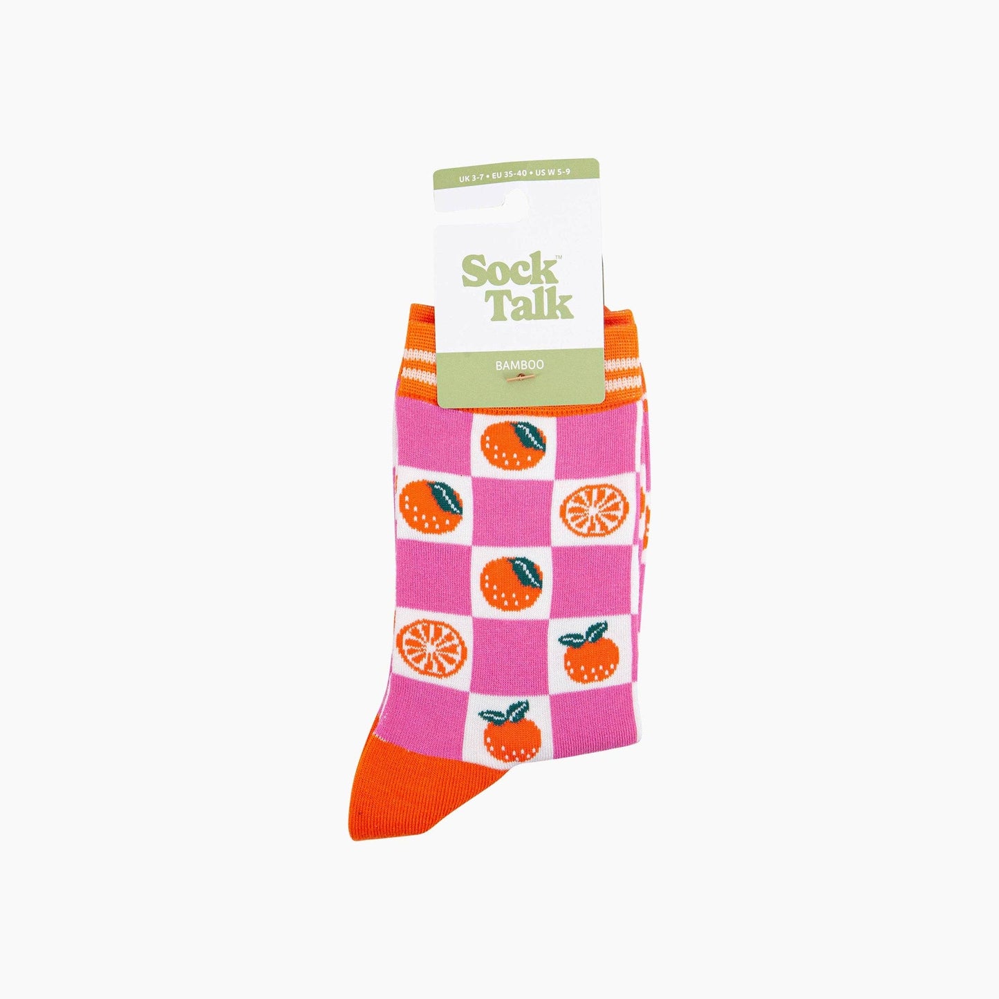Oranges Checkerboard Bamboo Socks