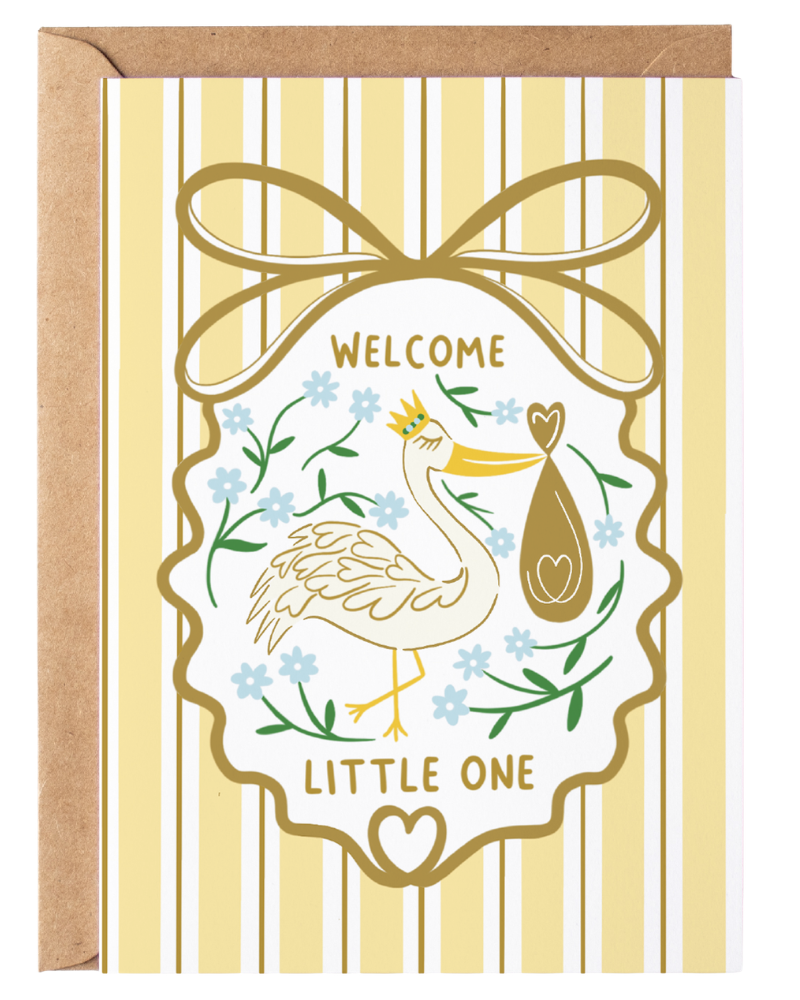 Welcome Little One Stork New Baby Card