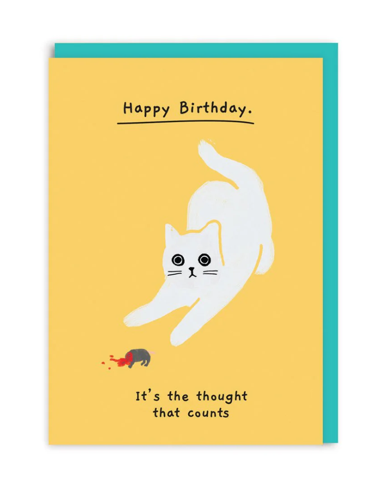 It's The Thought That Counts Cat Birthday Card