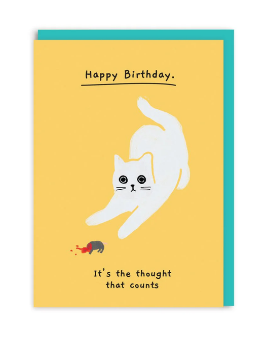 It's The Thought That Counts Cat Birthday Card
