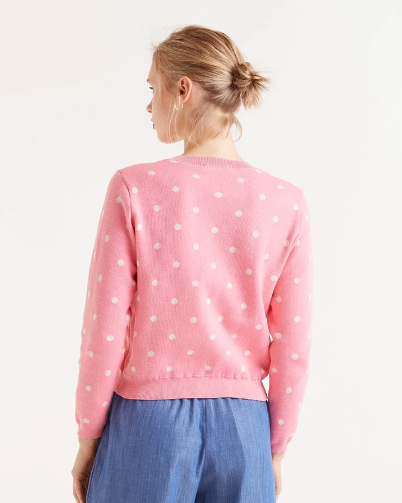 Pink Polka Dot Cardigan