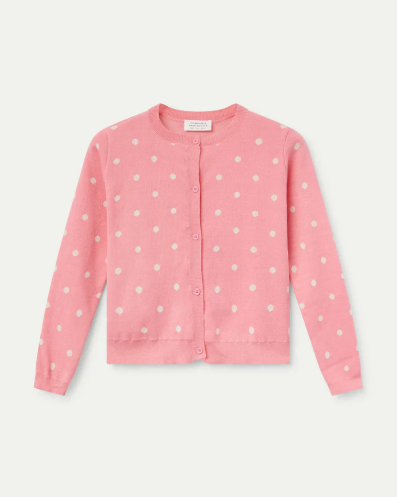 Pink Polka Dot Cardigan
