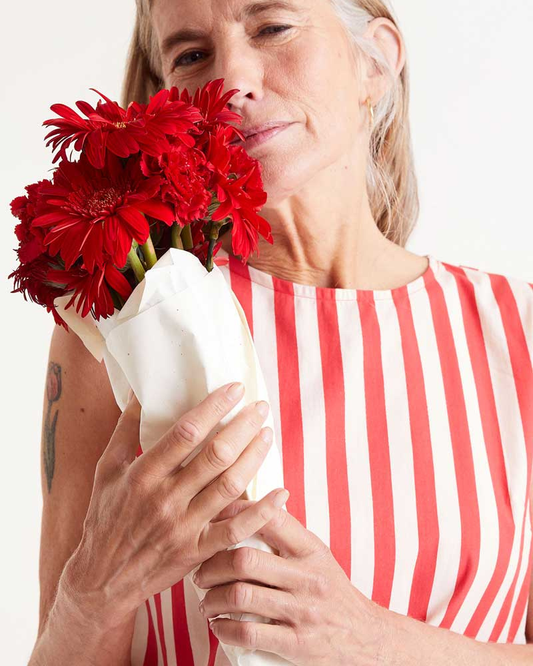 Cheesecake Red Stripe Sleeveless Top